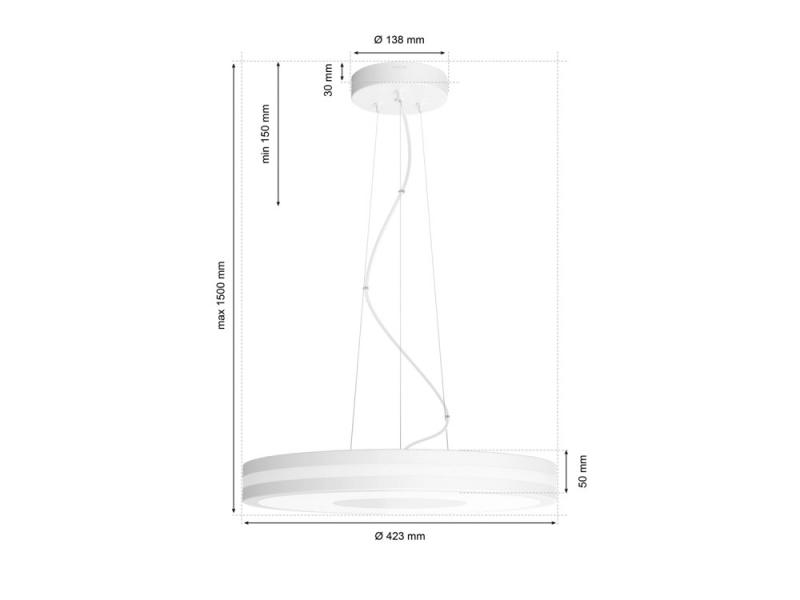 Philips Hue White Ambiance Pendelleuchte Being Weiß mit Dimmschalter für Bluetooth & ZigBee