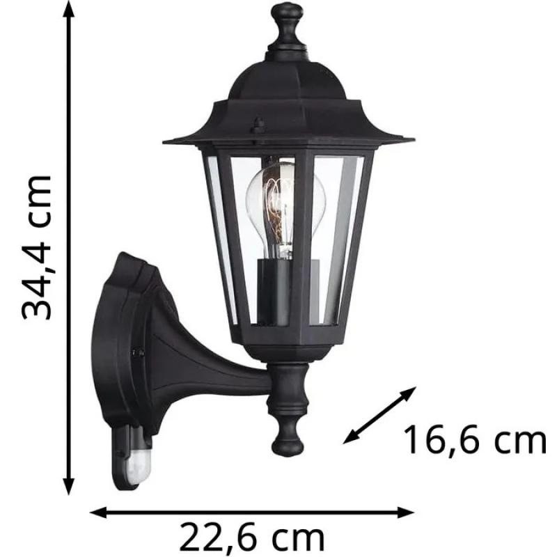 Philips IR Wandleuchte Peking in Schwarz mit  Bewegungsmelder in klassischer Form