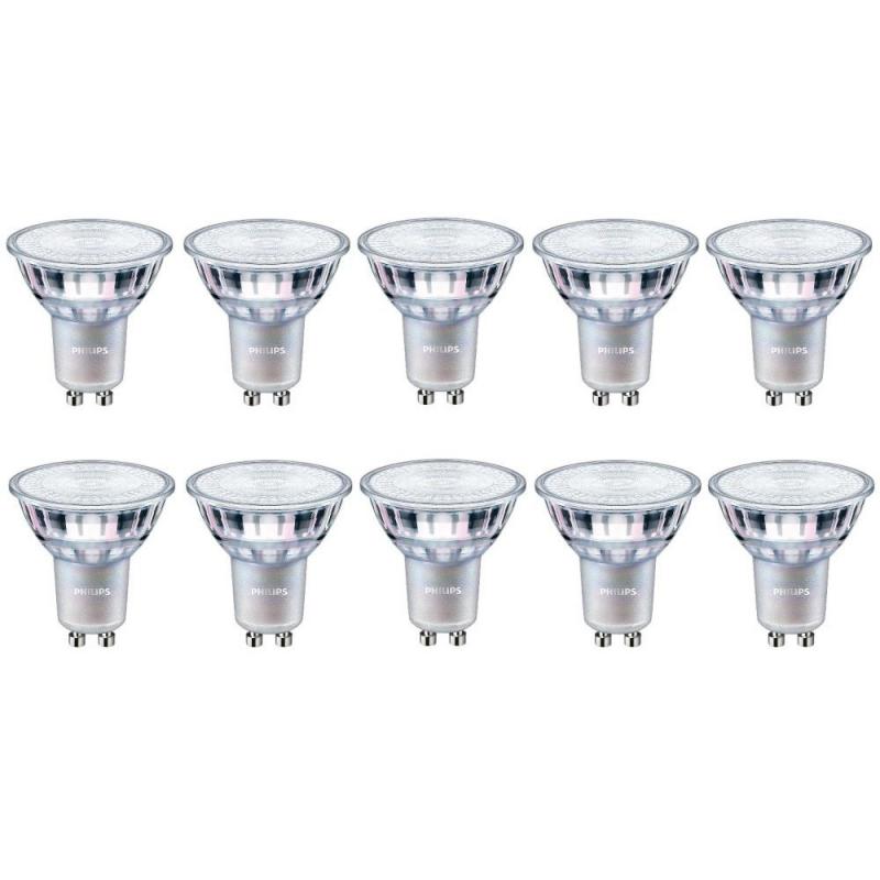 10er Vorteilspack Philips GU10 CorePro LED Strahler 4.6W wie 50W Glas 6500K kaltweißes Licht