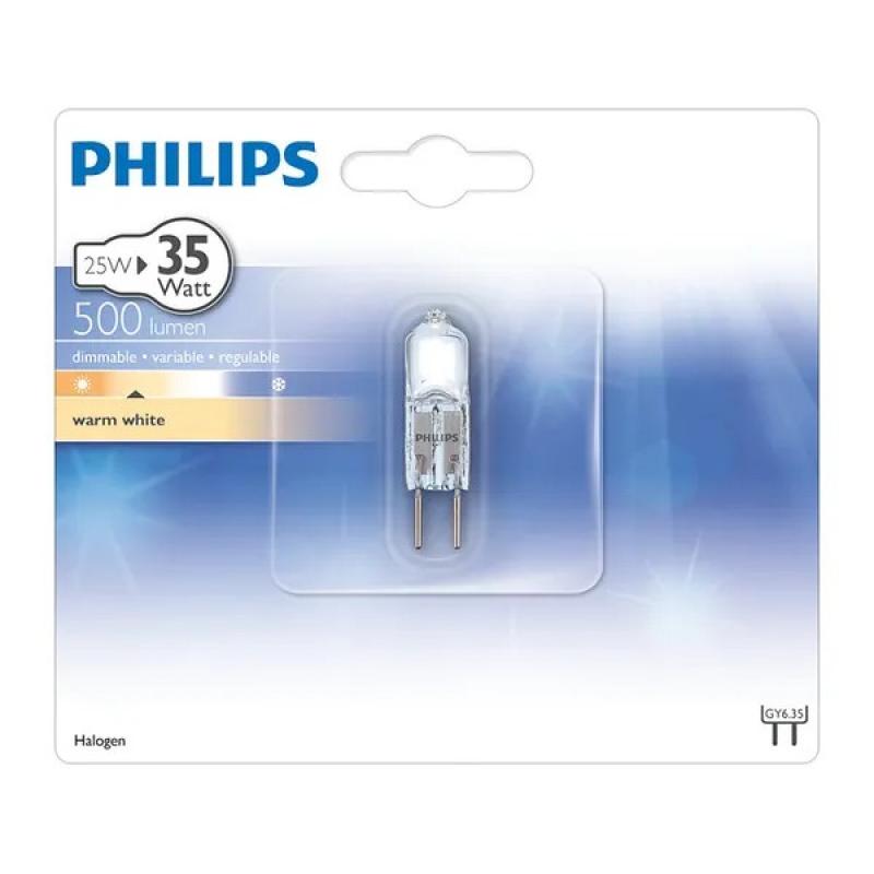 Philips GY6.35 Halo Caps 25W Halogen 12V 3000K warmweißes Licht dimmbar