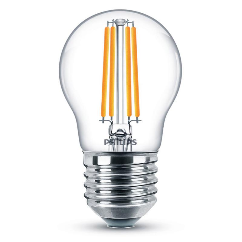 PHILIPS E27 LED Tropfen Lampe klar mit Filamentfäden 6.5W wie 60W warmweisses Licht