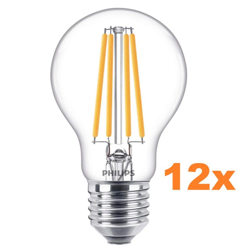 12 x PHILIPS E27 LED Lampe Filament in Birnenform 10.5W wie 100W 2700K warmweißes leistungsstarkes Licht