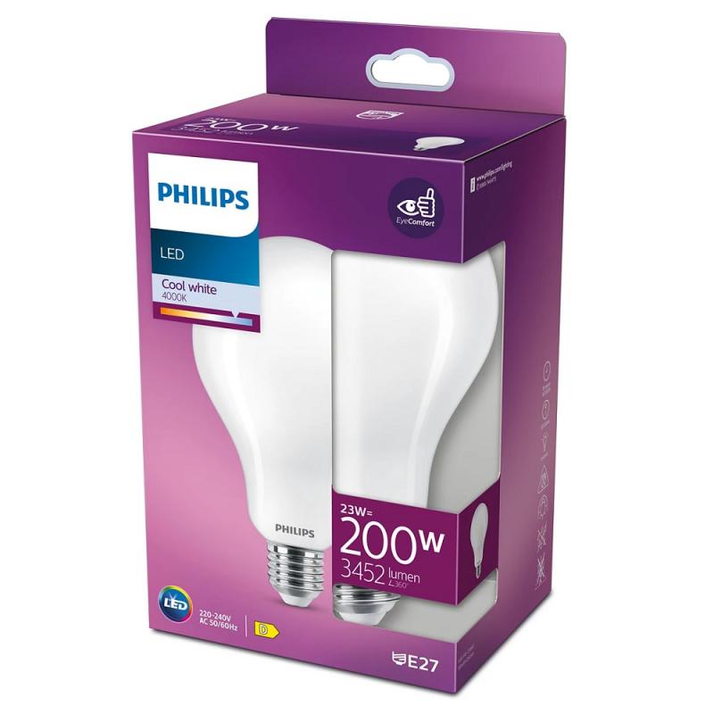 4er Sparset Extrem helle PHILIPS E27 A95 LED Glühbirne in Mattweiß 23W wie 200W universalweißes Licht