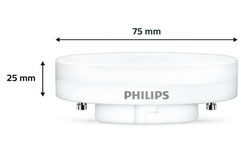 Philips LED GX53 LED-Leuchtmittel flach und rund 5.5W wie 40W 2700K warmweißes Licht für Strahler