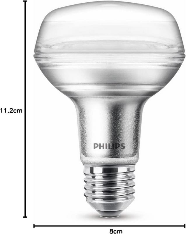 PHILIPS E27 LED R80 Reflektorlampe 4W wie 60W 36°-Abstrahlwinkel warmweisser Strahler