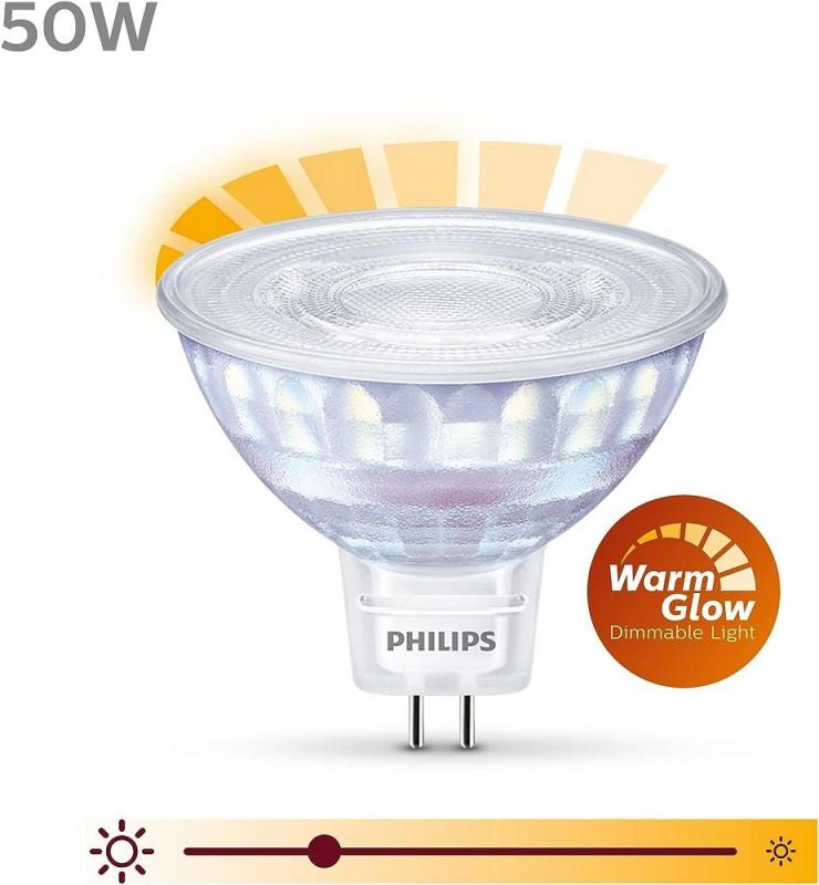 PHILIPS LED Strahler MR16 GU5.3 7W wie 50W 36° WarmGlow 2200K-2700K DIMMBAR