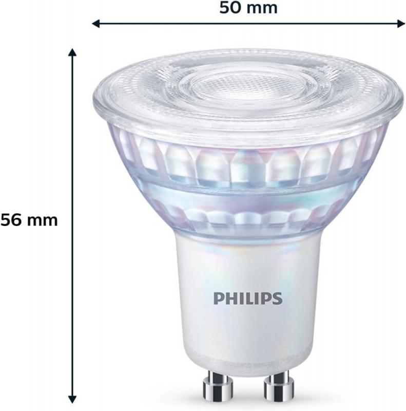 PHILIPS LED Strahler GU10 6.2W wie 80W 36° WarmGlow DIMMBAR 2200K-2700K Hoher Farbwiedergabeindex (CRI 90)