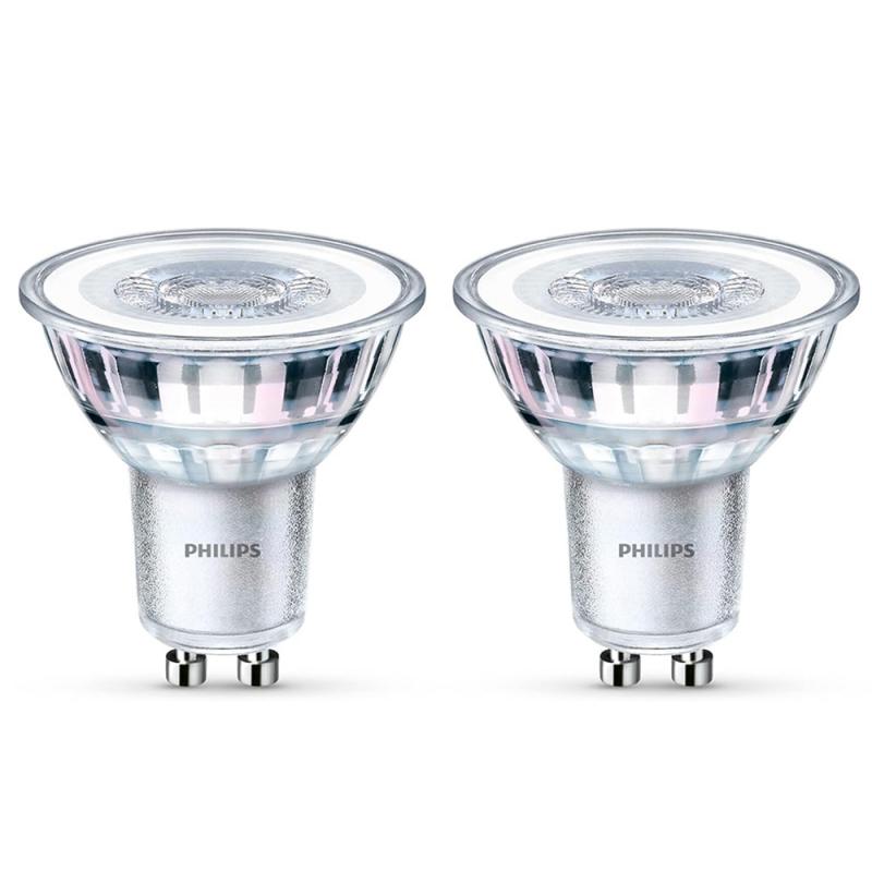 2er Sparpack PHILIPS LED Strahler GU10 3.5W wie 35W mit 36°-Abstrahlwinkel warmweisses Licht