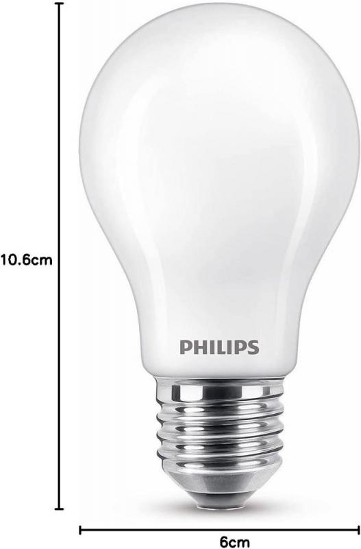 2er-Pack blendfreie PHILIPS E27 LED Lampen in Glühbirnenform weiß satiniert 4.5W wie 40W warmweiss