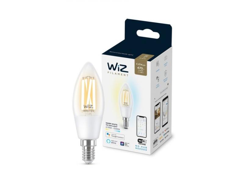 Aktion: Nur noch angezeigter Bestand verfügbar - WIZ E14 Smarte LED Kerzen Lampe Tunable White 4,9W wie 40W WLAN/ W-Fi