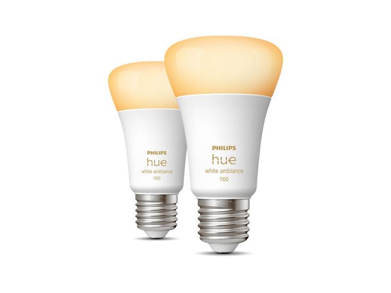 2er Philips Hue White  E27 LED Lampe 6W wie 60W dimmbares  Warmweißes bis kühlweißes Licht - hell mit 806 Lumen