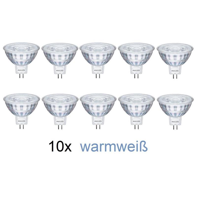 10 x Philips GU5.3 CorePro LED Strahler MR16 36°-Ausstrahlwinkel 2,9W wie 20W 2700K warmweißes Licht 12V Niedervolt