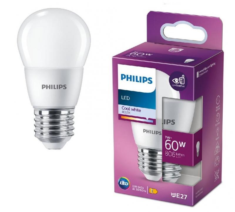 PHILIPS E27 LED Leuchtmittel in Tropfenform 7W wie 60W 4000K universalweißes Licht opalweiss mattiert