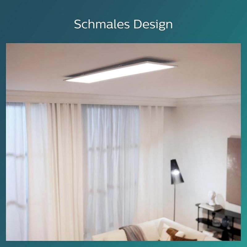 Superslim Philips LED-Panel Touch in rechteckiger Form 30x120cm mit Scene-Switch-Funktion neutralweißes Licht mit Eye Comfort