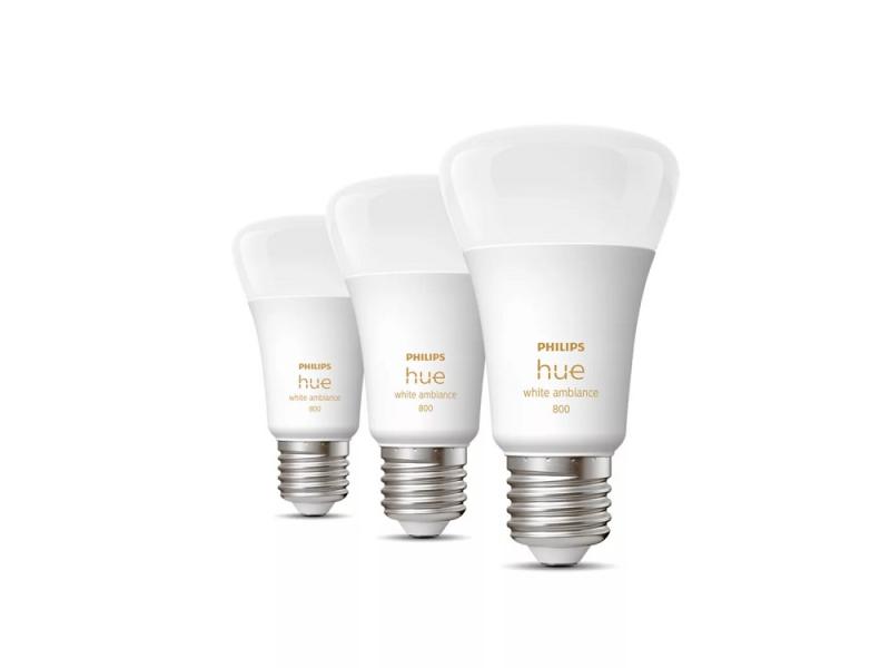 3er Philips Hue White Ambiance E27 Lampen 6W wie 60W - tubable white dimmbar