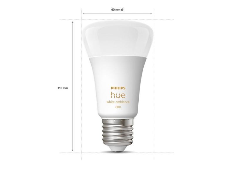 3er Set Philips Hue E27 Lampen 7W wie 60W - warmweißes Licht dimmbar