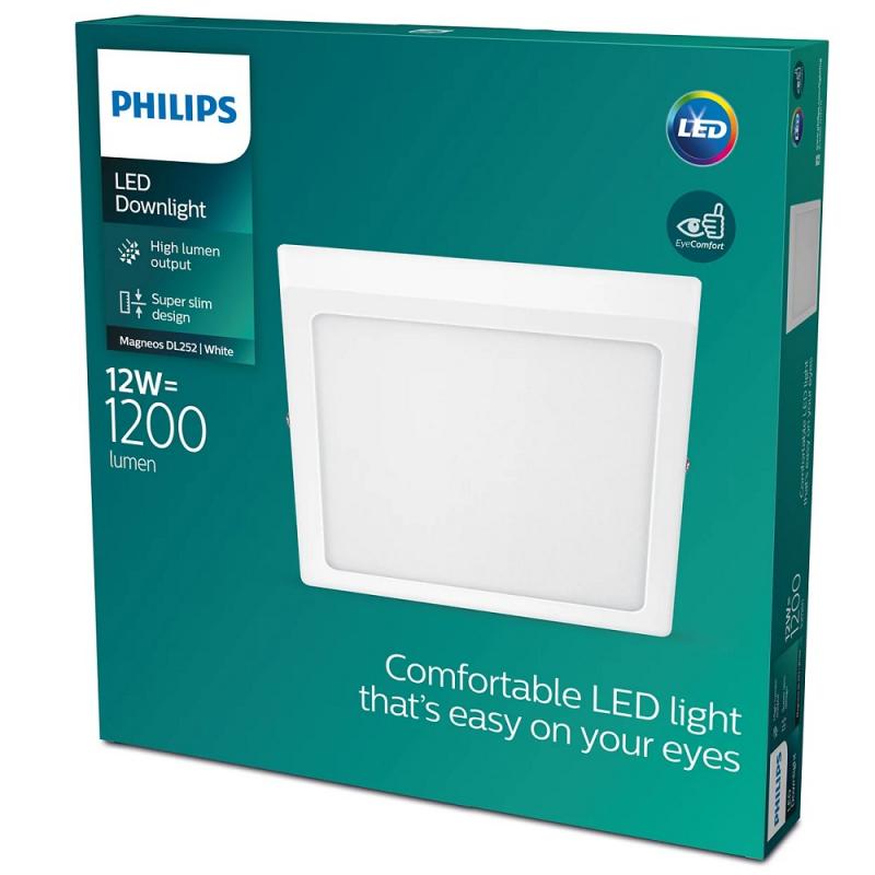 Philips Einbauspot Magneos Slim Surface eckig 12W weiß 2700K warmweißes Licht