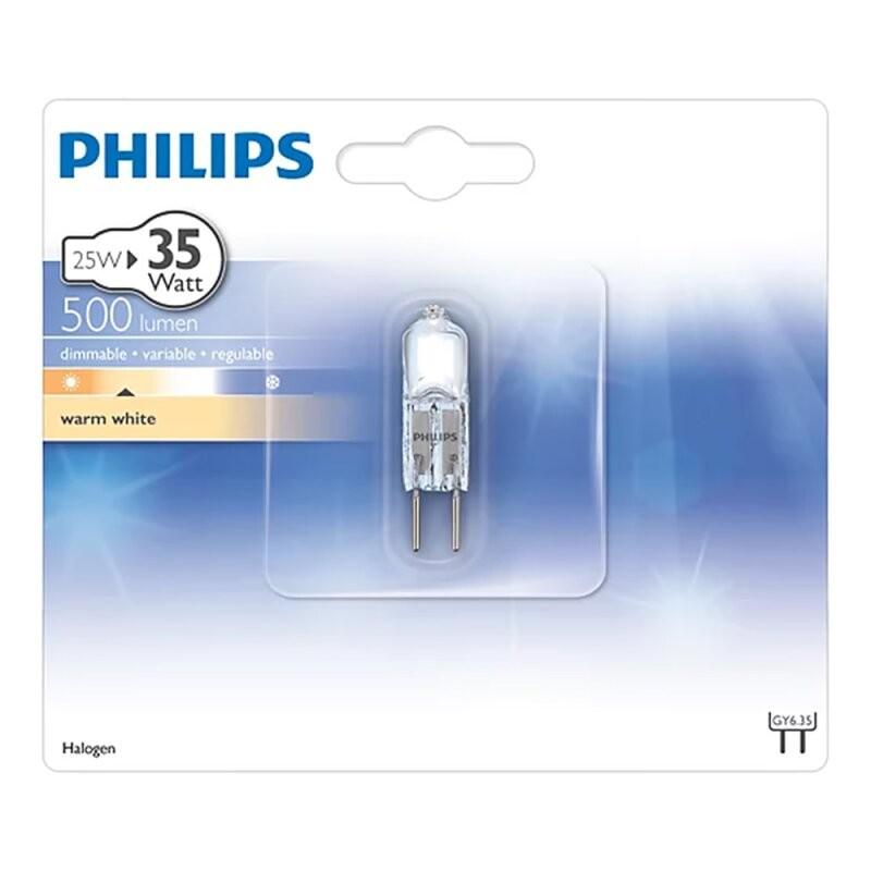 Philips GY6.35 Halo Caps 25W Halogen 12V 3000K warmweißes Licht dimmbar