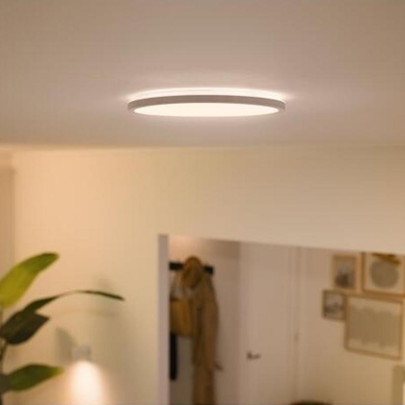 WIZ Smarte Superslim LED Deckenleuchte in Schwarz WLAN/Wi-Fi Tunable White Ø29cm