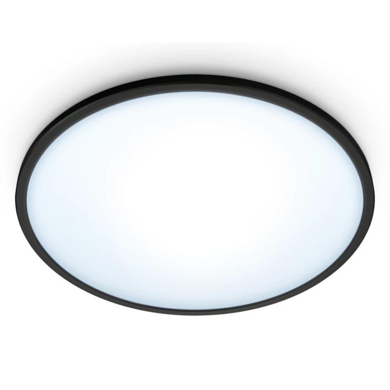 WIZ Smarte Superslim LED Deckenleuchte in Schwarz WLAN/Wi-Fi Tunable White Ø29cm