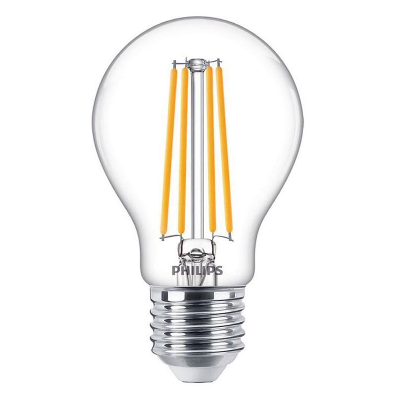 Philips LED E27 Leuchtmittel 5,9W wie 60W warmweisses Licht Filamenttechnologie klar dimmbar mit hoher Farbwiedergabe