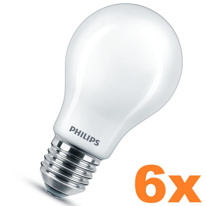 6er Sparset  Sehr helles dimmbares PHILIPS E27 LED Leuchtmittel 11,2W wie 100W warmweißes Licht mit hoher Farbwiedergabe 90Ra
