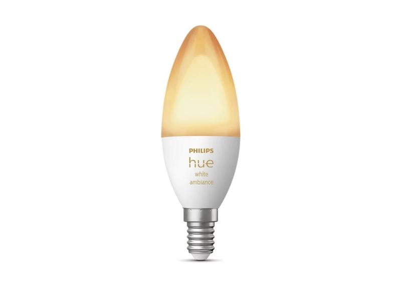 Philips Hue White E14 LED Kerze White Ambiance dimmbar 5,2W wie 40W Tunable White mit Bluetooth- und/oder ZigBee-steuerbar