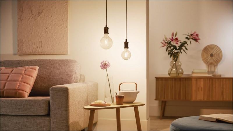 PHILIPS WiZ Smart LED Filament Kugellampe G95 7W wie 60W E27 806lm 2700–6500K dimmbar WLAN Bluetooth Matter klar