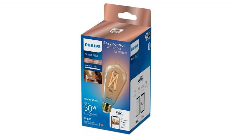 Philips WIZ  E27 Smart Edison Filament Lampe ST64  warm- bis kaltweiße Licht 7 W (entspr. 50 W)