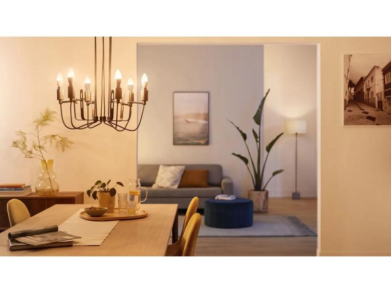 PHILIPS WiZ Smart LED Kerzenlampe C37 4,9W wie 40W E14 470lm RGB+CCT 2200–6500K dimmbar WLAN Bluetooth Matter