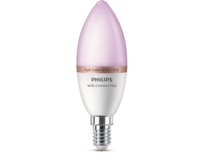 PHILIPS WiZ Smart LED Kerzenlampe C37 4,9W wie 40W E14 470lm RGB+CCT 2200–6500K dimmbar WLAN Bluetooth Matter