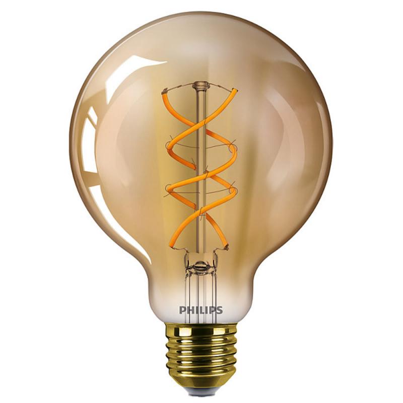 Nur noch angezeigter Bestand verfügbar: PHILIPS E27 LED Vintage Filament Bersteinfarbene Lampe 4W wie 25Watt Landhausstil