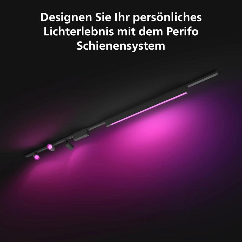 Philips Hue White & Color Ambiance Schienensystem Perifo 3er Spot & Lightbar RGBW schwarz