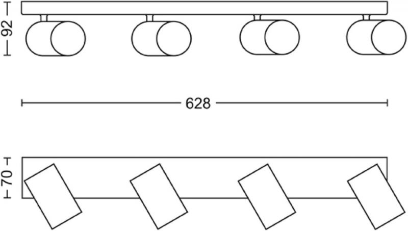 Philips myLiving Kosipo 4-flammiger Deckenspot in Weiß schwenkbar