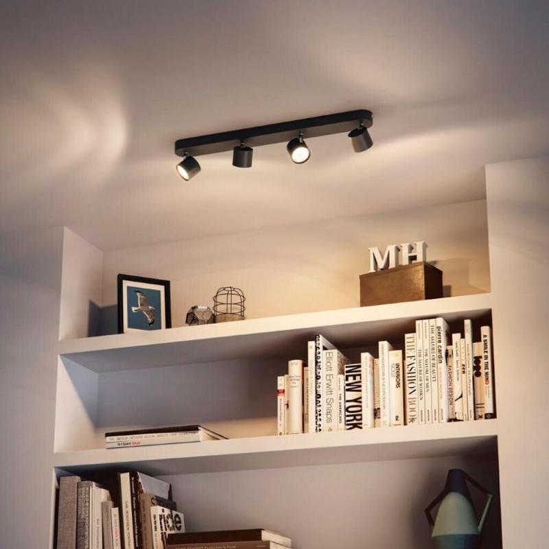 Philips myLiving Deckenstrahler Star 4flg. Schwarz schwenkbar
