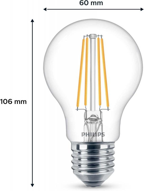 2er Set Philips LEDclassic A60 E27 7W 850lm 4000K Neutralweiß Glühfaden – wie 60 Watt