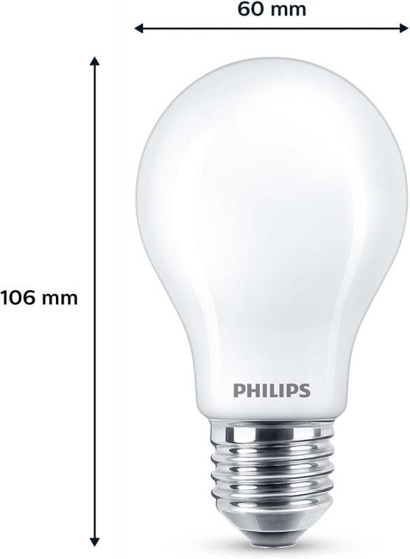 Philips Set mit 6x LED Lampen E27 A60 7W = 60W 806lm 2700K Warmweiß Leuchtmittel birnenform matt Sparset