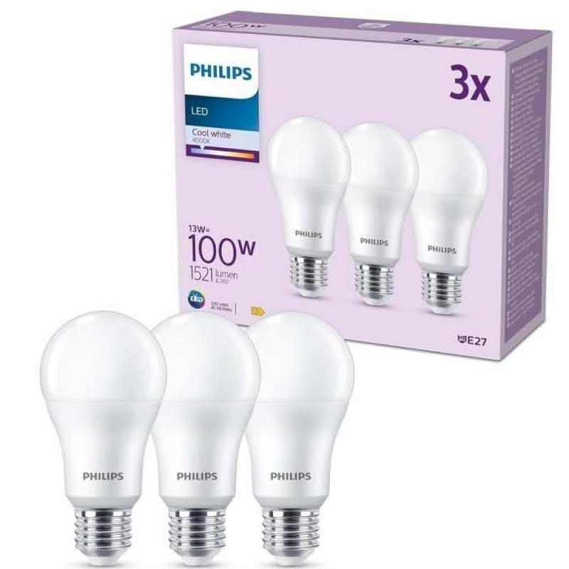 3er Set PHILIPS LED Lampe E27 13W = 100W 1521lm Naturweiß 4000K