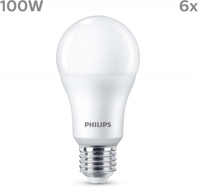 6er Set PHILIPS LED Lampen E27 A67 13W = 100W 1521lm 2700K extra warmweiß matt