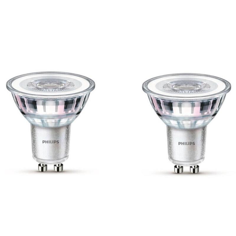 PHILIPS LED Lampen Set 2x GU10 Reflektor 3.5W 2700K Warmweiß 255lm  - Abstrahlwinkel mit 36 Grad