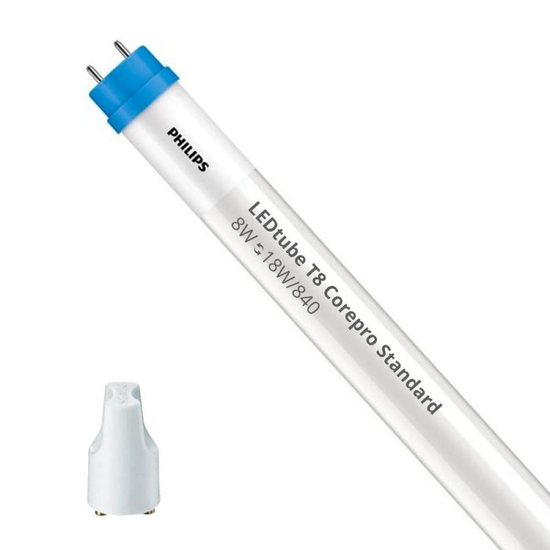 100 x 60cm Philips CorePro LEDtube 8W wie 18W 800lm 4000K 240° neutralweißes Licht - aus Glas - für KVG/VVF/AC - XXXL-Sparpack