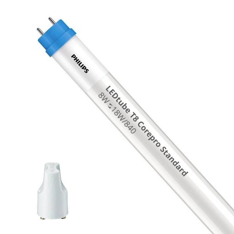 60cm Philips CorePro LEDtube 8W wie 18W 800lm 4000K 240° neutralweißes Licht - aus Glas - für KVG/VVG/AC