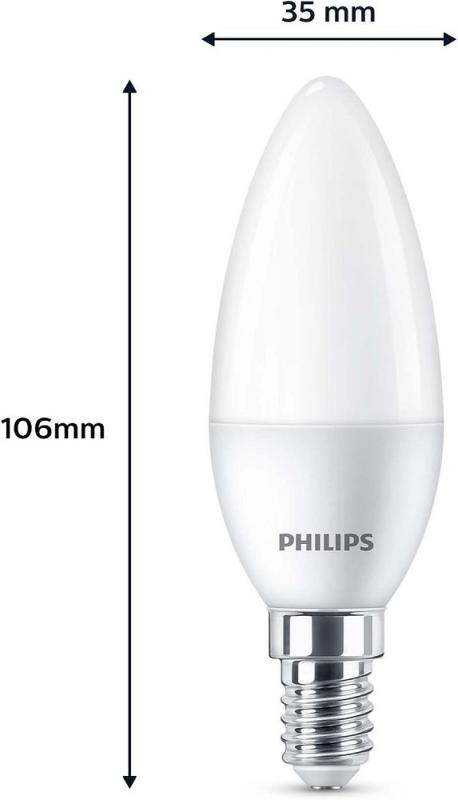 3er Set PHILIPS LED E14 Kerze P45 4,9W = 40W 470lm 2700K warmweiß matt