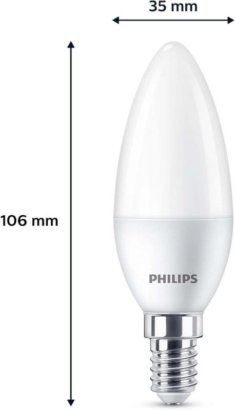 3er Set PHILIPS LED Kerze E14 3W = 25W 250lm 2700K warmweiß matt