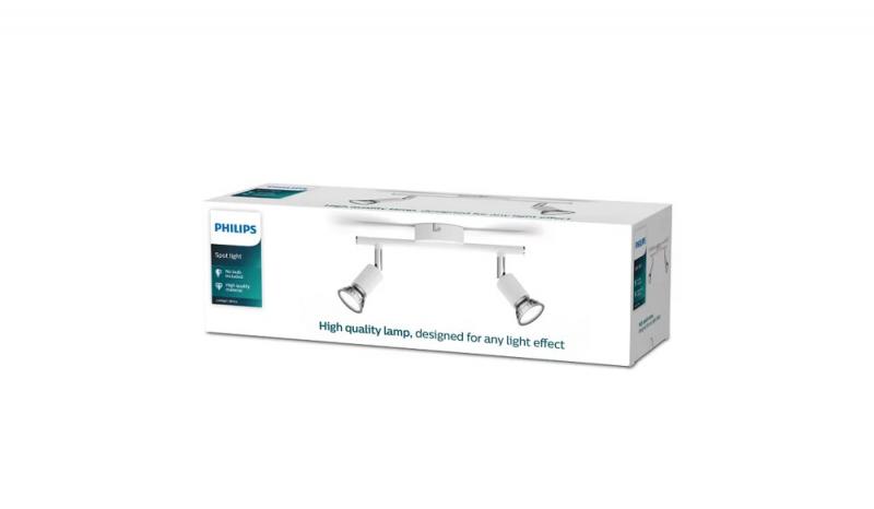Philips 2er Limbali Decken-/Wandspot in Weiß matt mit 2 x GU10 Fassung IP20 - GU10 Leuchtmittel nicht enthalten