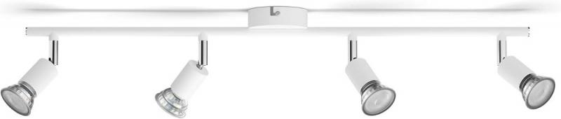 Philips 4er Limbali Deckenstrahler in Weiß matt mit 4 x GU10 Fassung IP20 - GU10 Leuchtmittel nicht enthalten