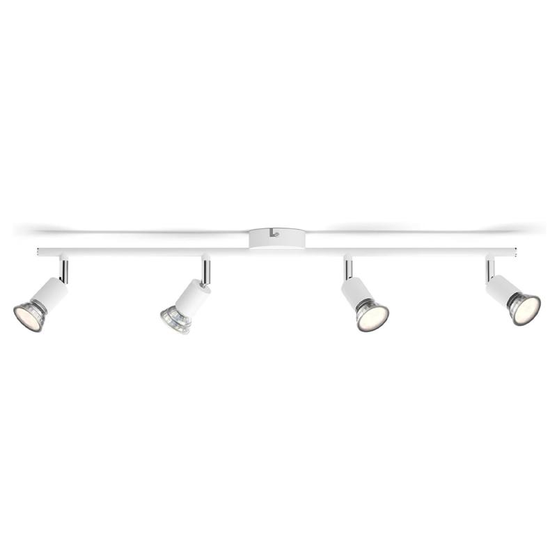 Philips 4er Limbali Deckenstrahler in Weiß matt mit 4 x GU10 Fassung IP20 - GU10 Leuchtmittel nicht enthalten