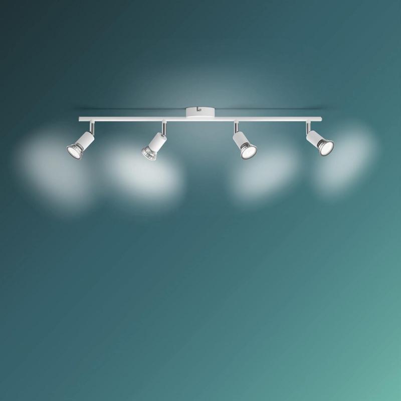 Philips 4er Limbali Deckenstrahler in Weiß matt mit 4 x GU10 Fassung IP20 - GU10 Leuchtmittel nicht enthalten