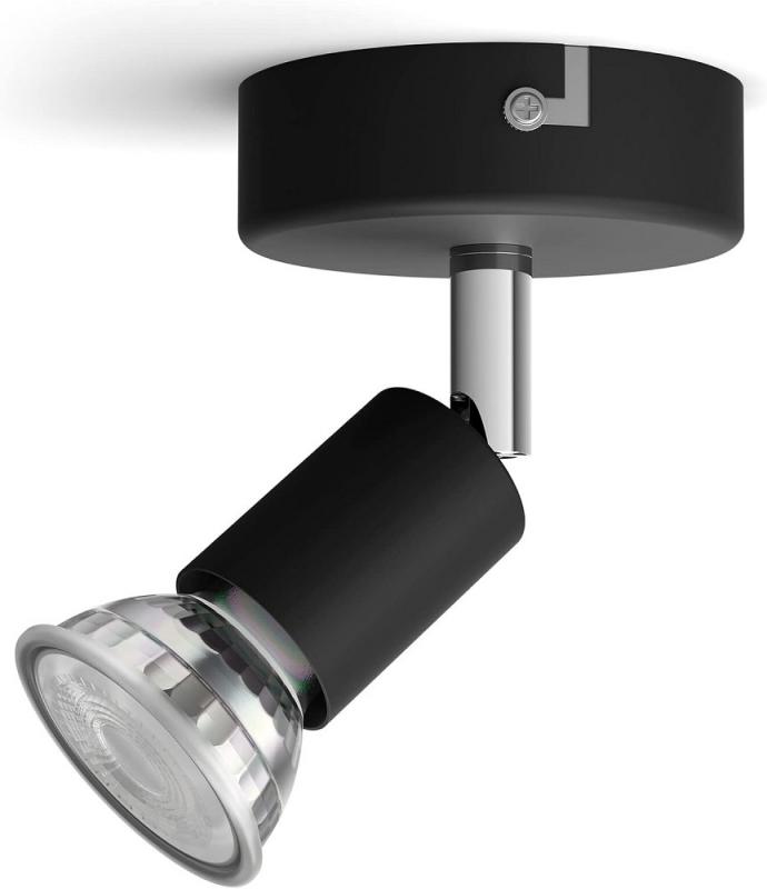 Philips 1er Limbali Decken-/Wandspot in Schwarz mit 1 x GU10 Fassung IP20 - GU10 Leuchtmittel nicht enthalten