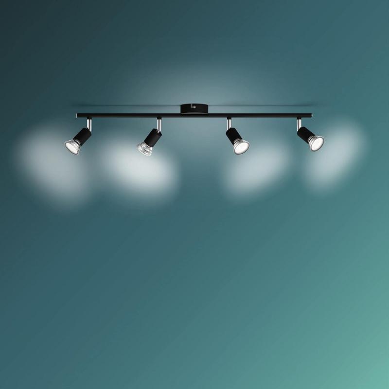 Philips 4er Limbali Deckenstrahler in Schwarz matt mit 4 x GU10 Fassung IP20 - GU10 Leuchtmittel nicht enthalten